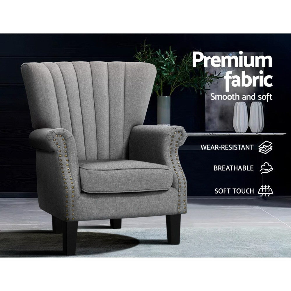 Korra Armchair Wingback Grey Andrew