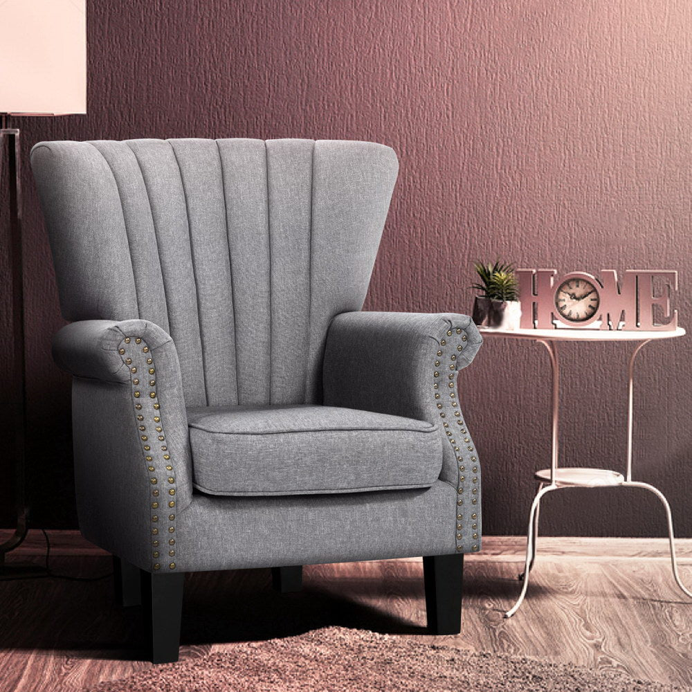 Korra Armchair Wingback Grey Andrew