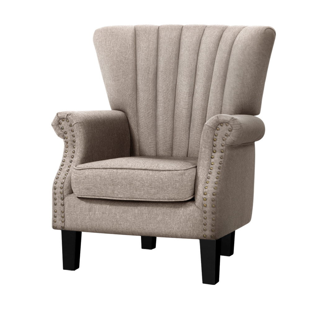 Korra Armchair Wingback Beige Andrew