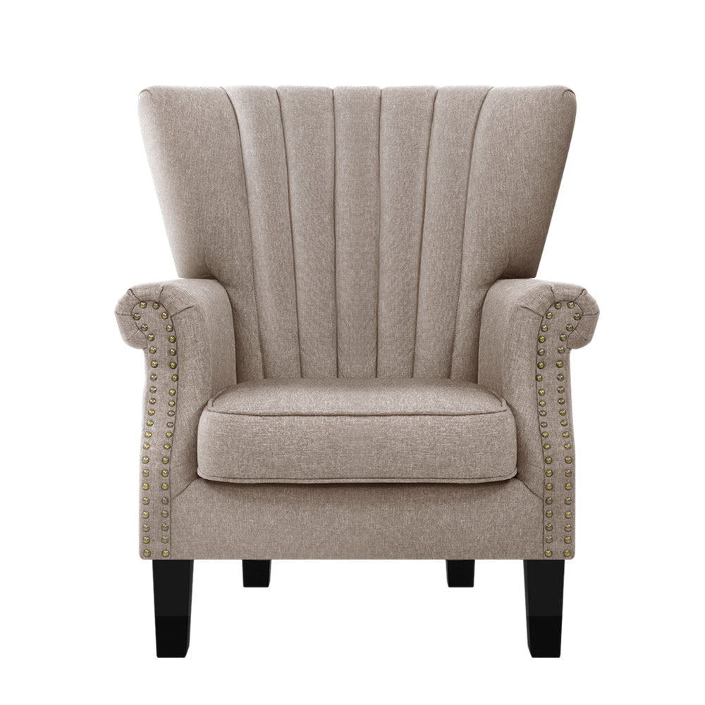 Korra Armchair Wingback Beige Andrew