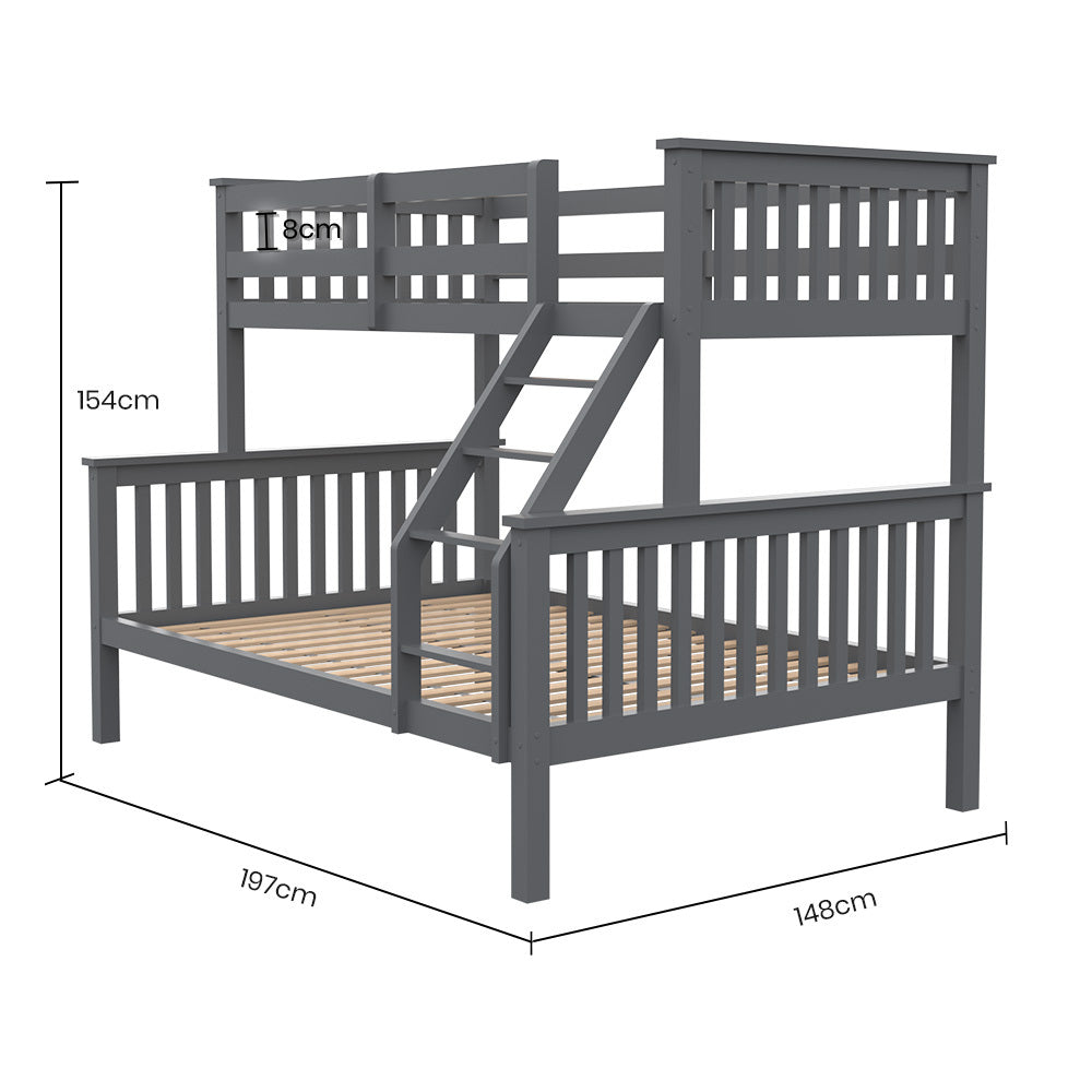 Cozywood Bunk Bed Triple - Grey