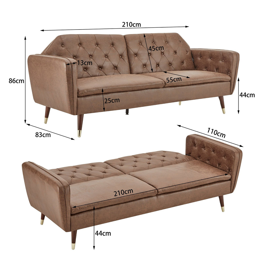 Zarina Faux Velvet - Sofa Bed