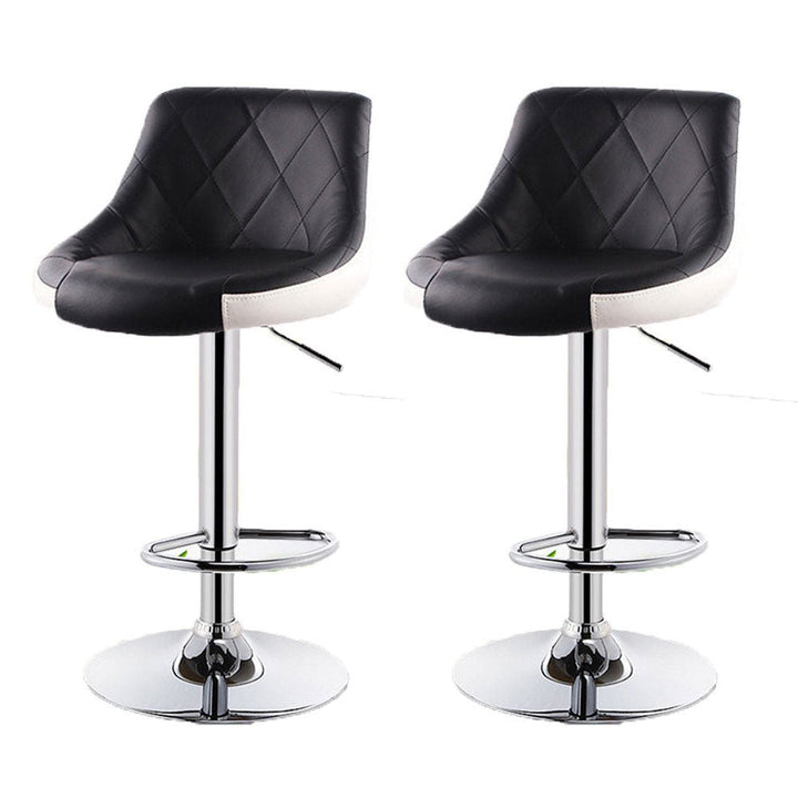 Bar Stools Kitchen Bar Stool Leather Barstools Swivel Gas Lift Counter Chairs x2 BS8403 Black