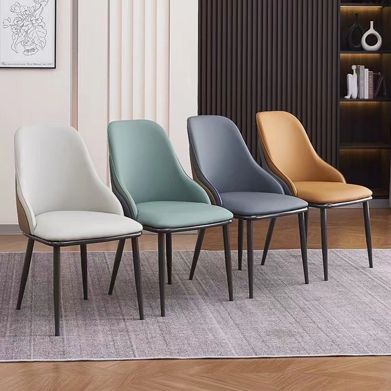 VELLUTO Dining Chair Modern upholstered Leather Kitchen Chairs with armrests Bathtub Chair Leisure Lounge Chair Living Room Bedroom Home Set of 2 (Light Grey Duo)