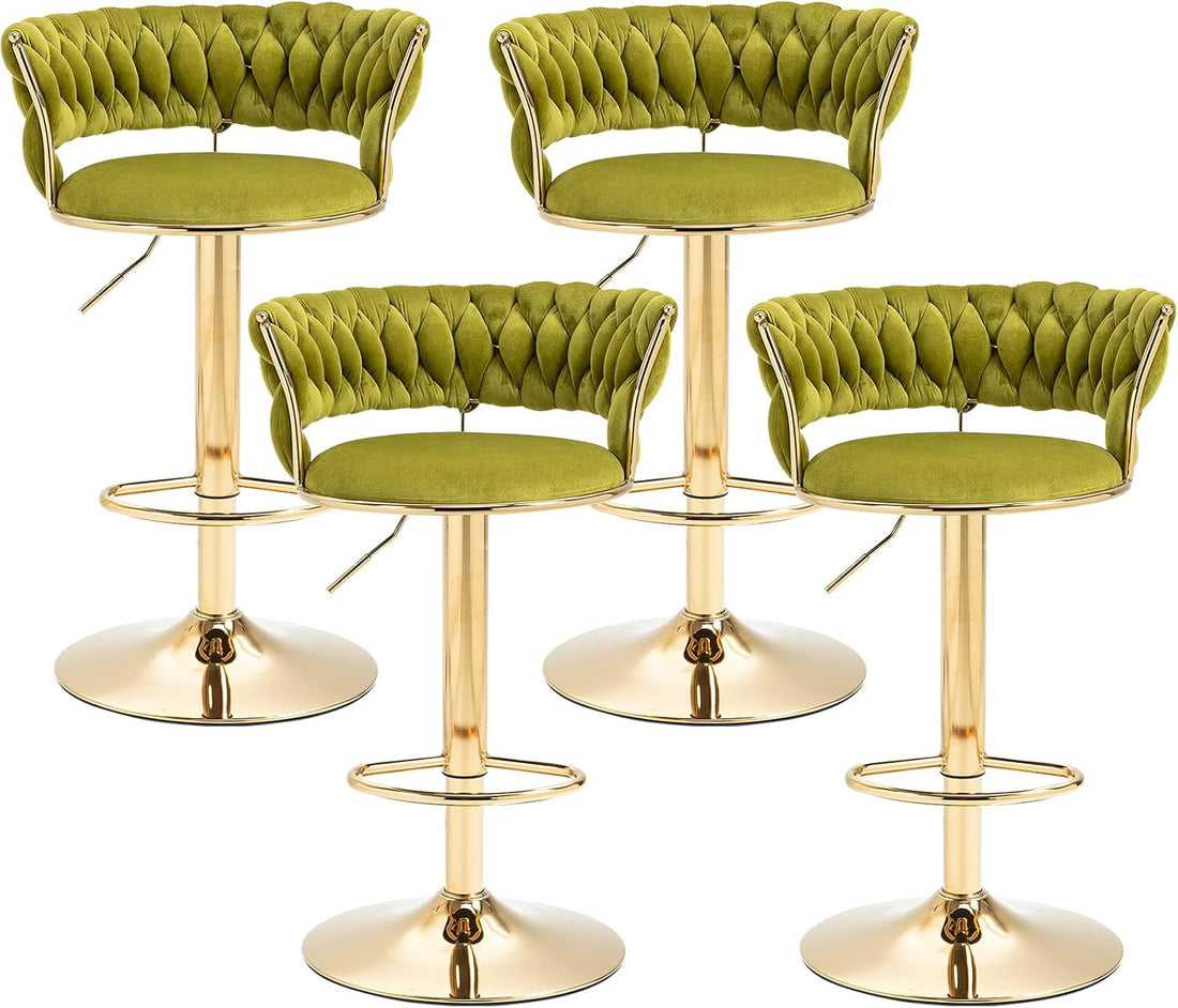 SERENITà 2x Height Adjustable Swivel Bar Stool Velvet