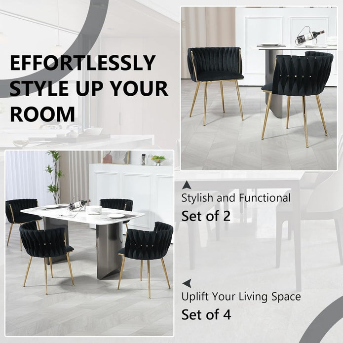 SERENITà Black Dining Chairs, Set of 2