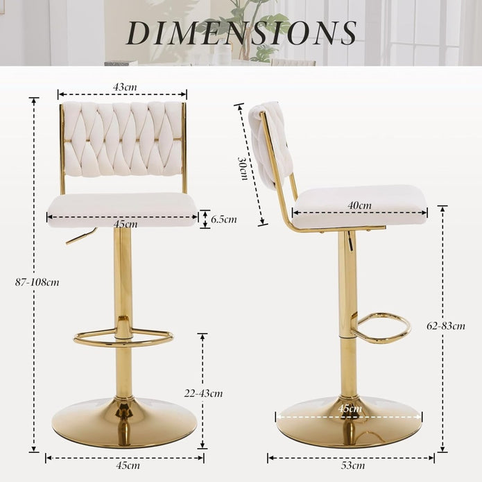 Maeve Velvet Bar Stools x 2