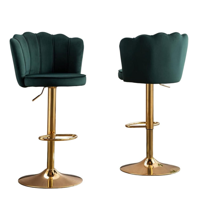 Verde Swivel Bar Stool- Emerald (set of 2)