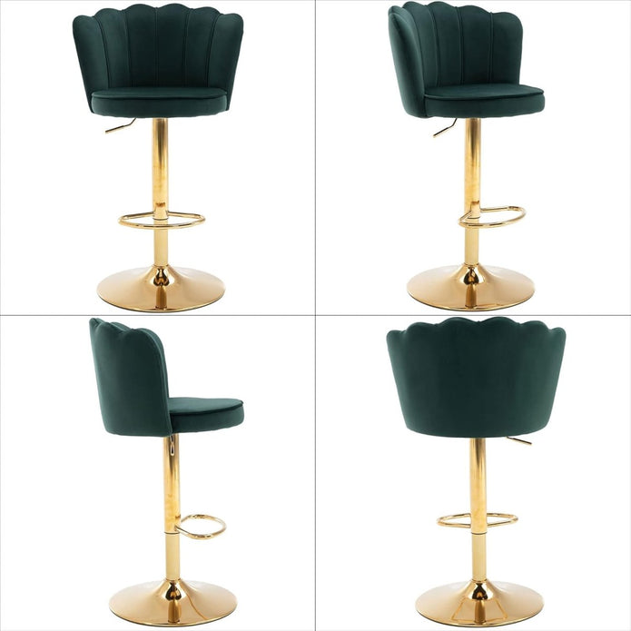 Verde Swivel Bar Stool- Emerald (set of 2)