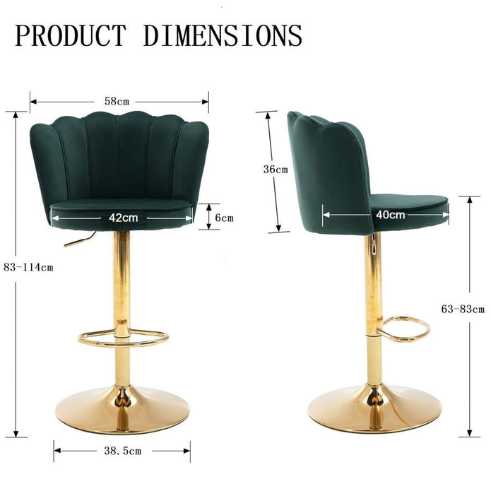 Verde Swivel Bar Stool- Emerald (set of 2)