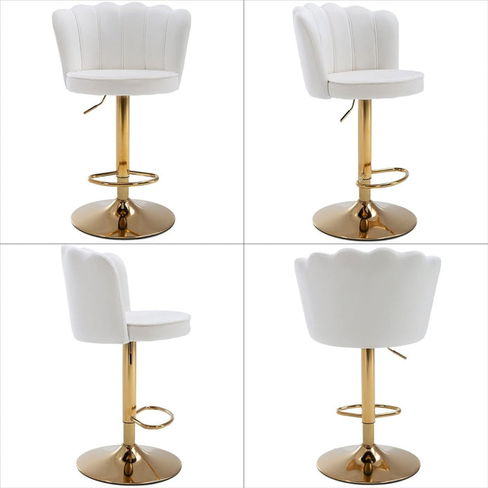 Jules - Bling Diva Stool - Velvet Fabric White