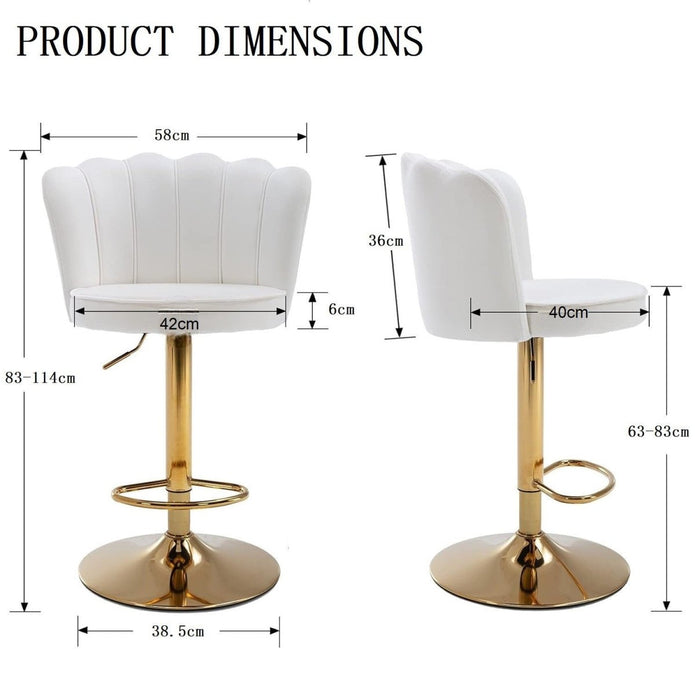 Jules - Bling Diva Stool - Velvet Fabric White