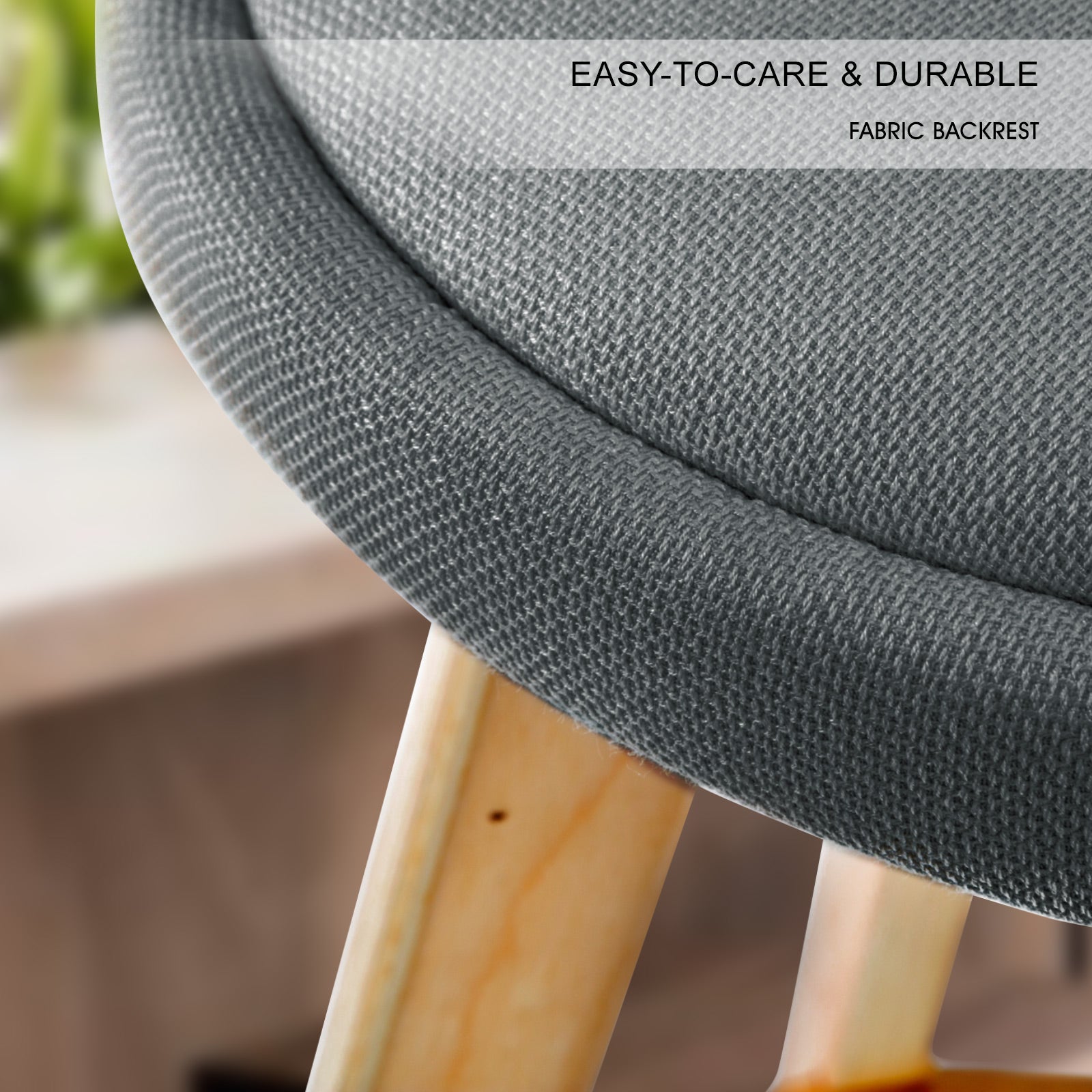 2X Wooden Bar Stool LEILA 72cm GREY