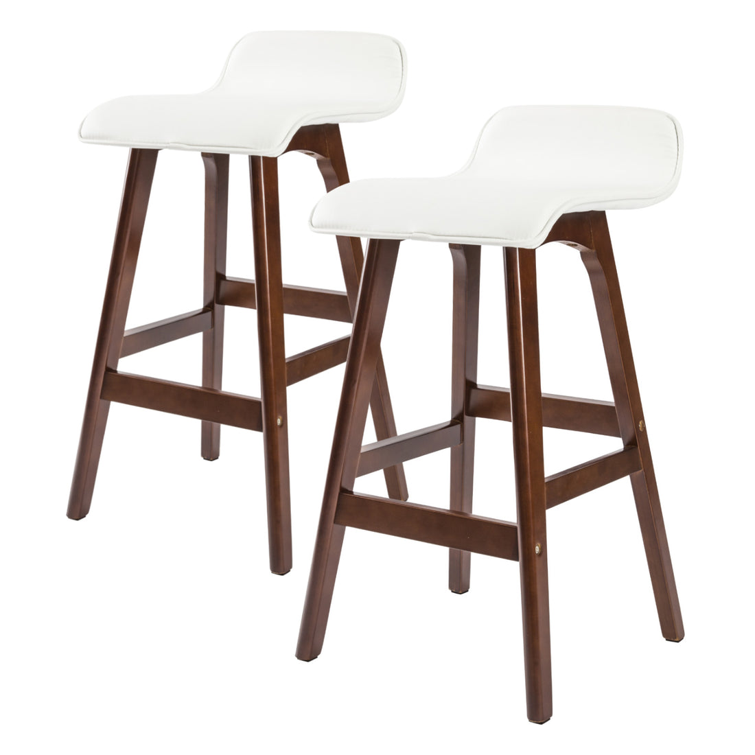 Bridle Bar Stool (Set of 2) White/Chocolate