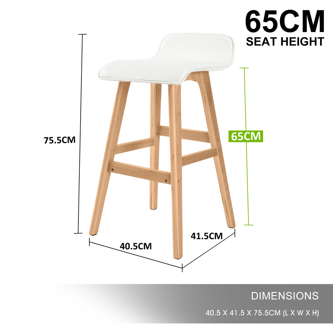 Bridle Bar Stool (Set of 2) White