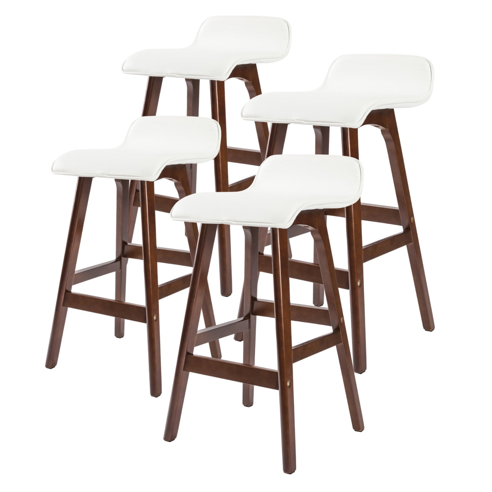 Bridle Bar Stool (Set of 4) White/Chocolate