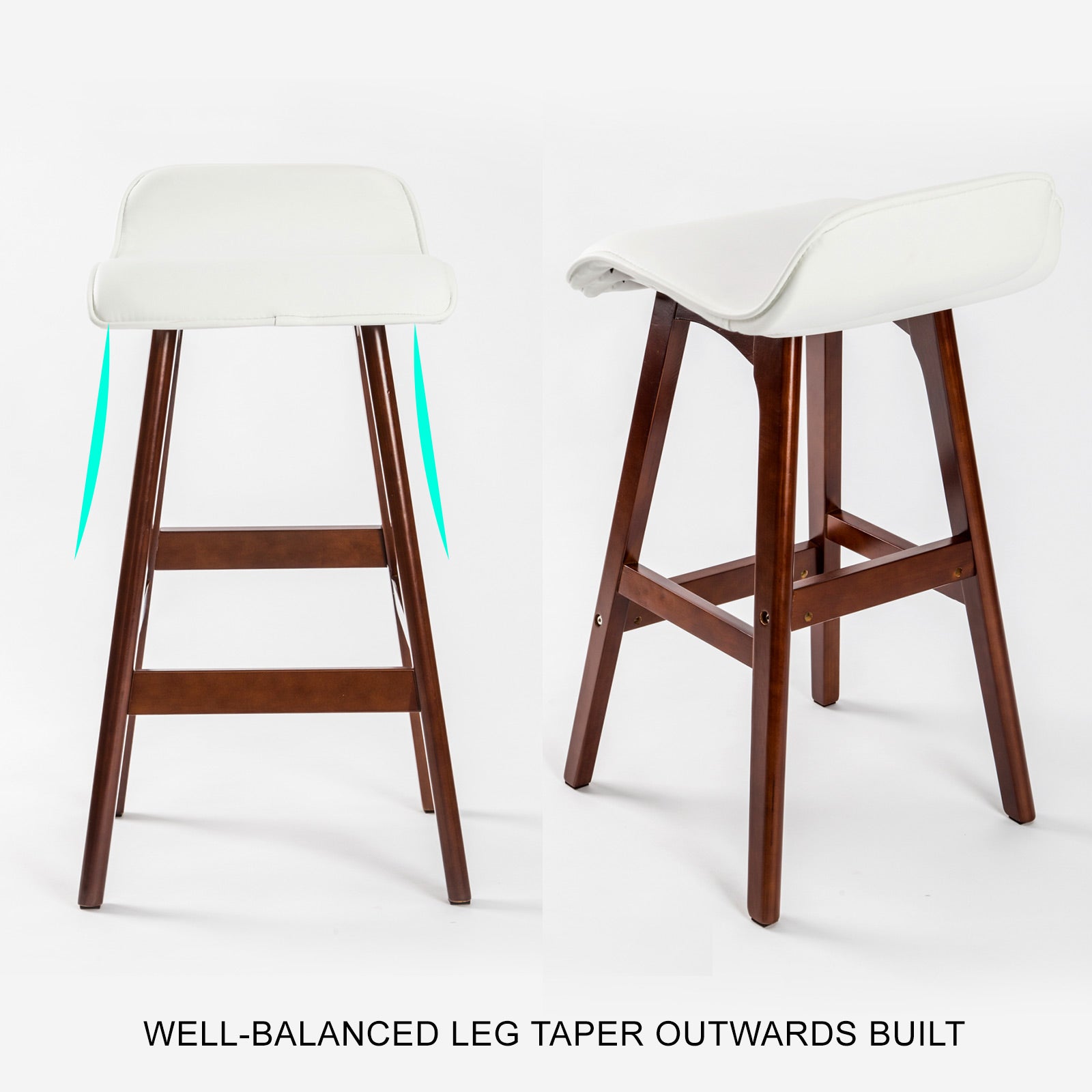 Bridle Bar Stool (Set of 4) White/Chocolate