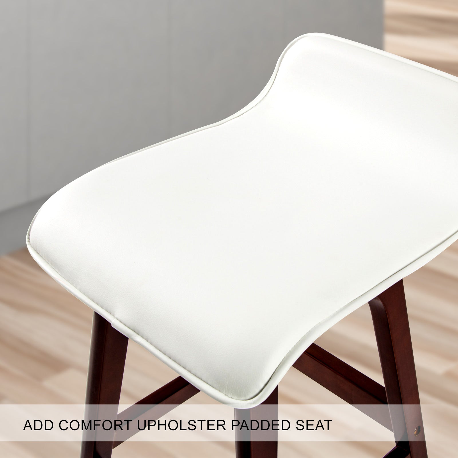 Bridle Bar Stool (Set of 4) White/Chocolate