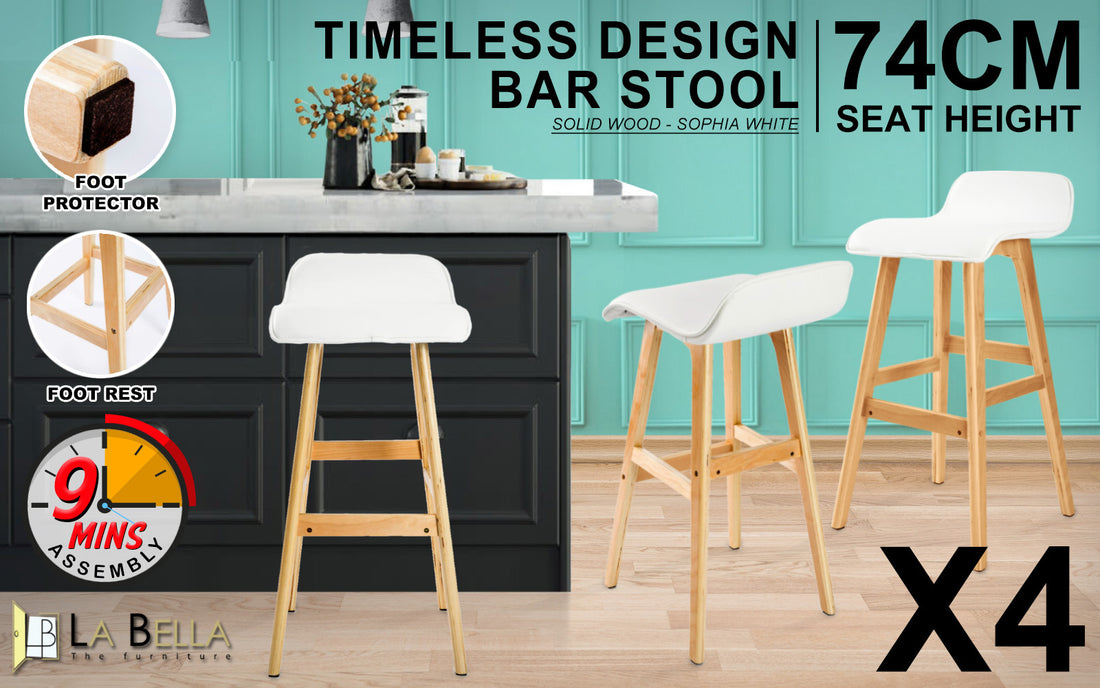 Bridle Bar Stool (Set of 4) White