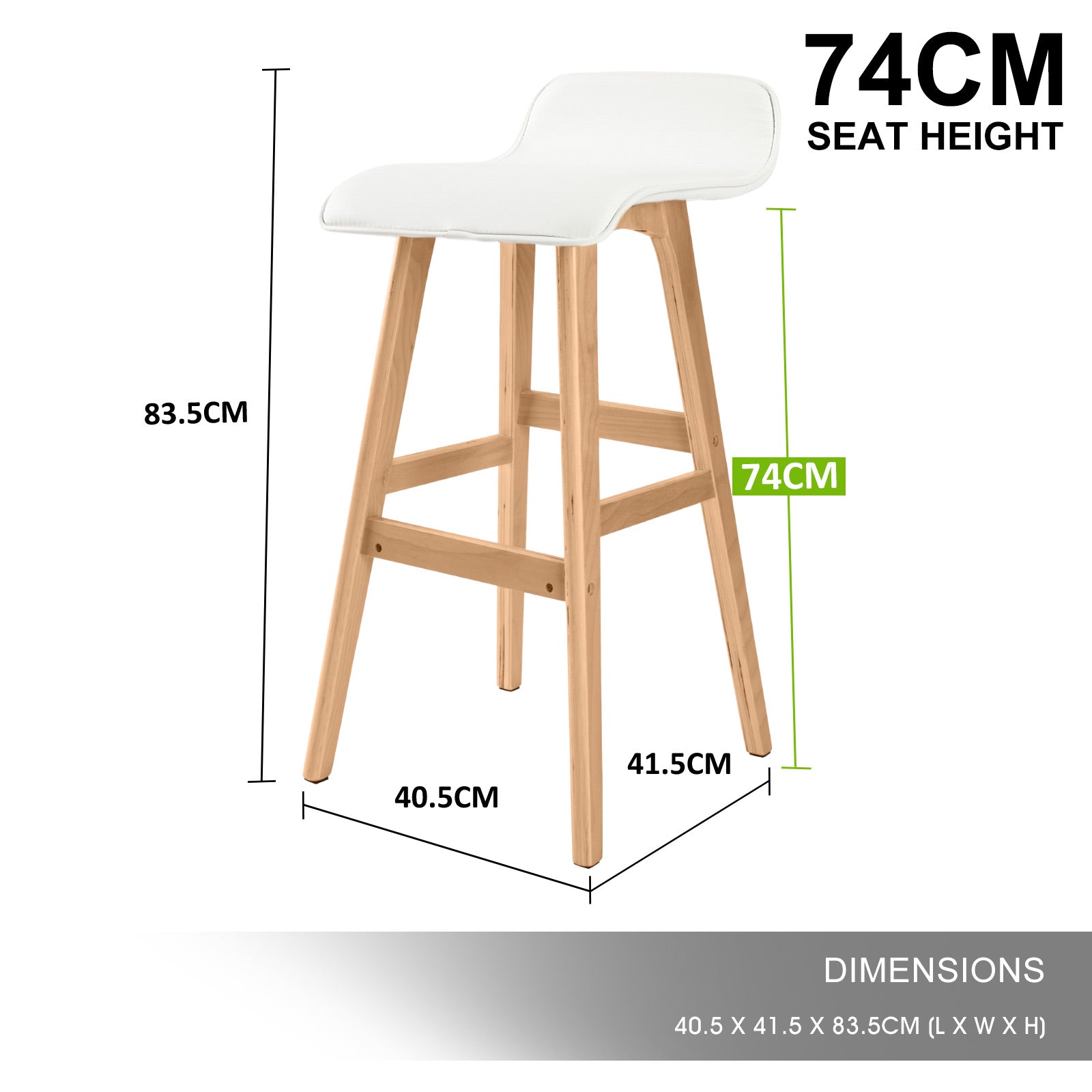 Bridle Bar Stool (Set of 4) White