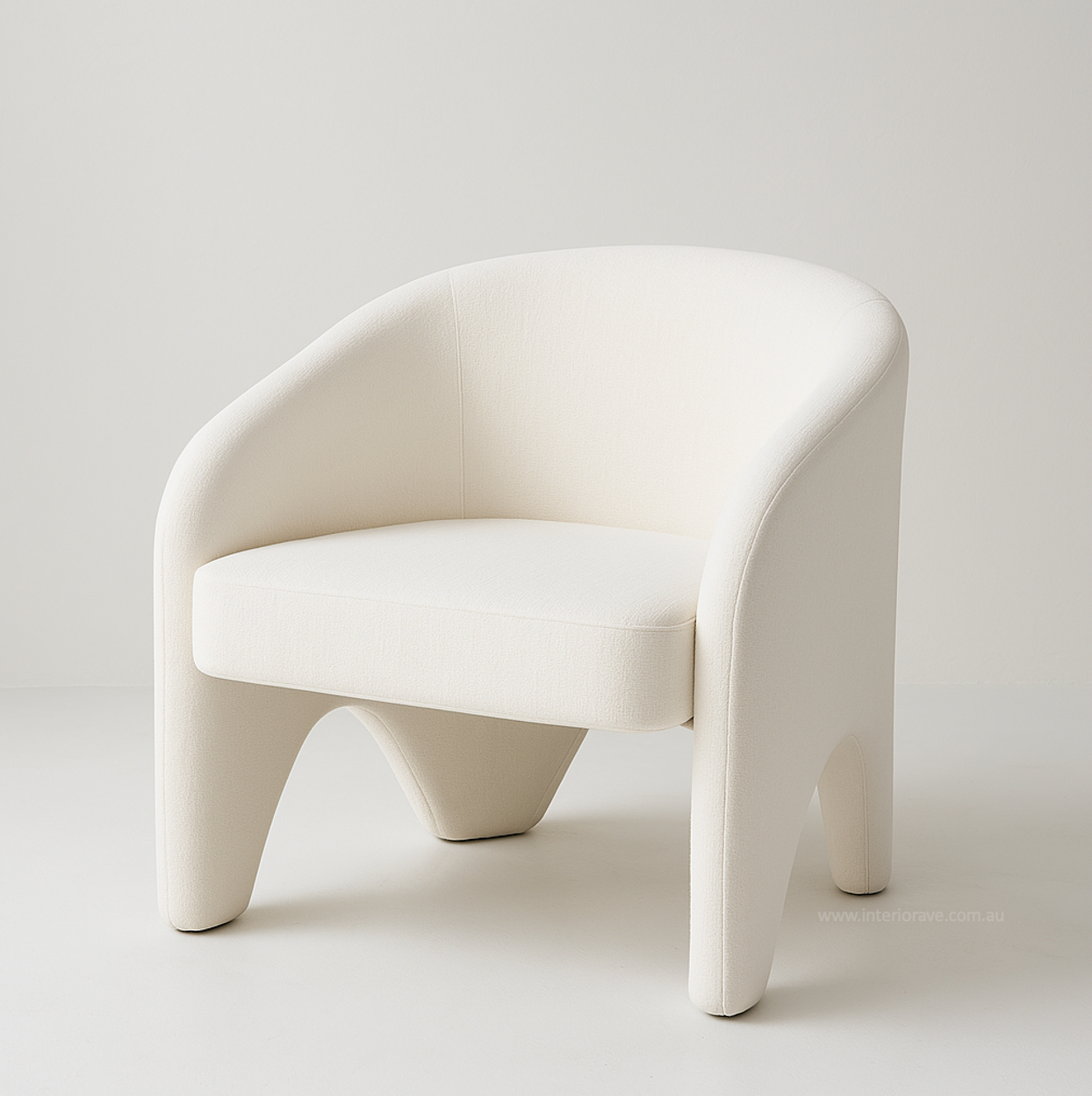 Korra Sculptural Accent Chair – White Chenille