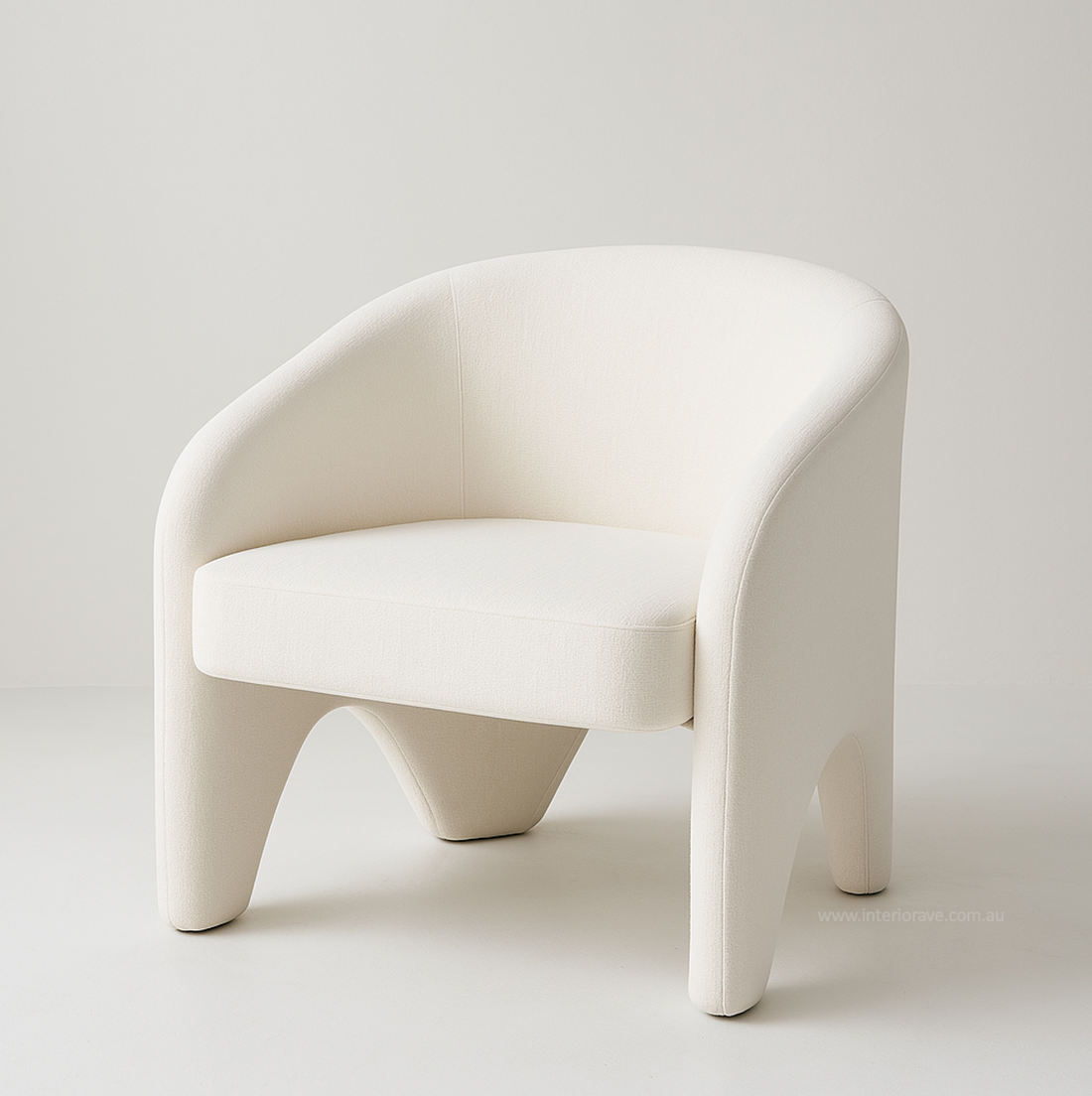 Korra Sculptural Accent Chair – White Chenille