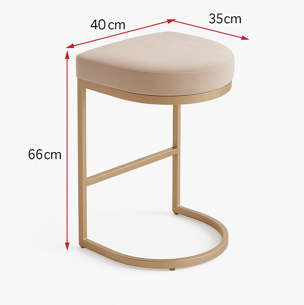 Korra Imperial - Light Taupe Velvet, Bar Stool