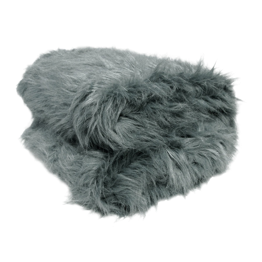 Natural Tone Faux Fur Long Hair Extra Large Throw Blanket Grey