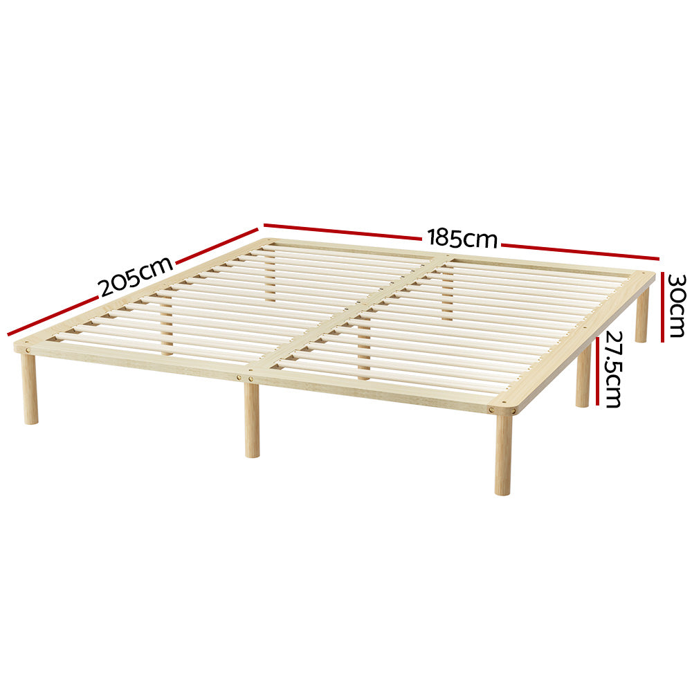 Korra Bed Frame King Size Wooden Base Mattress Platform Timber Pine AMBA