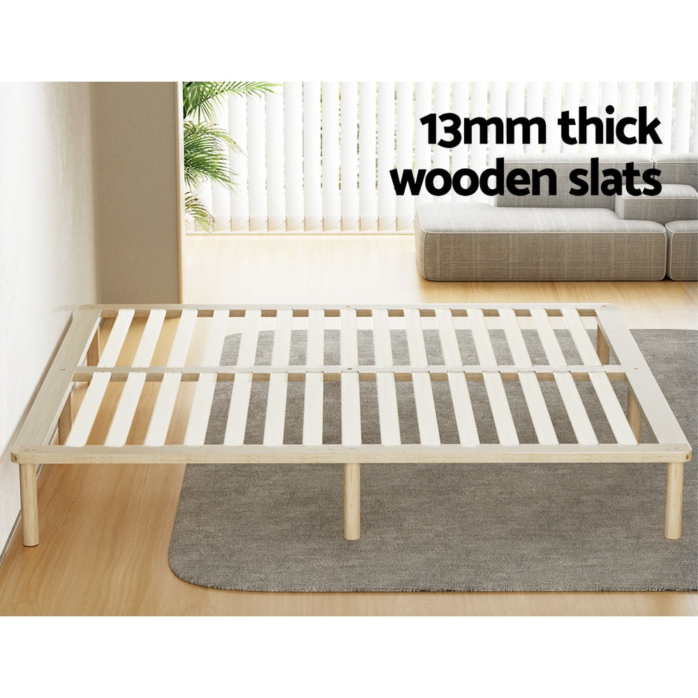 Korra Bed Frame King Size Wooden Base Mattress Platform Timber Pine AMBA