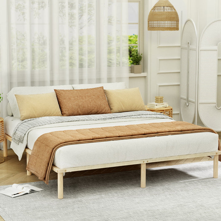 Korra Bed Frame King Size Wooden Base Mattress Platform Timber Pine AMBA