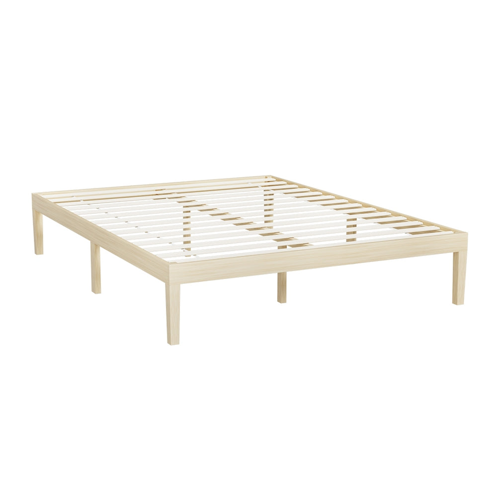 Korra Bed Frame Double Size Wooden Base Mattress Platform Timber Pine BRUNO