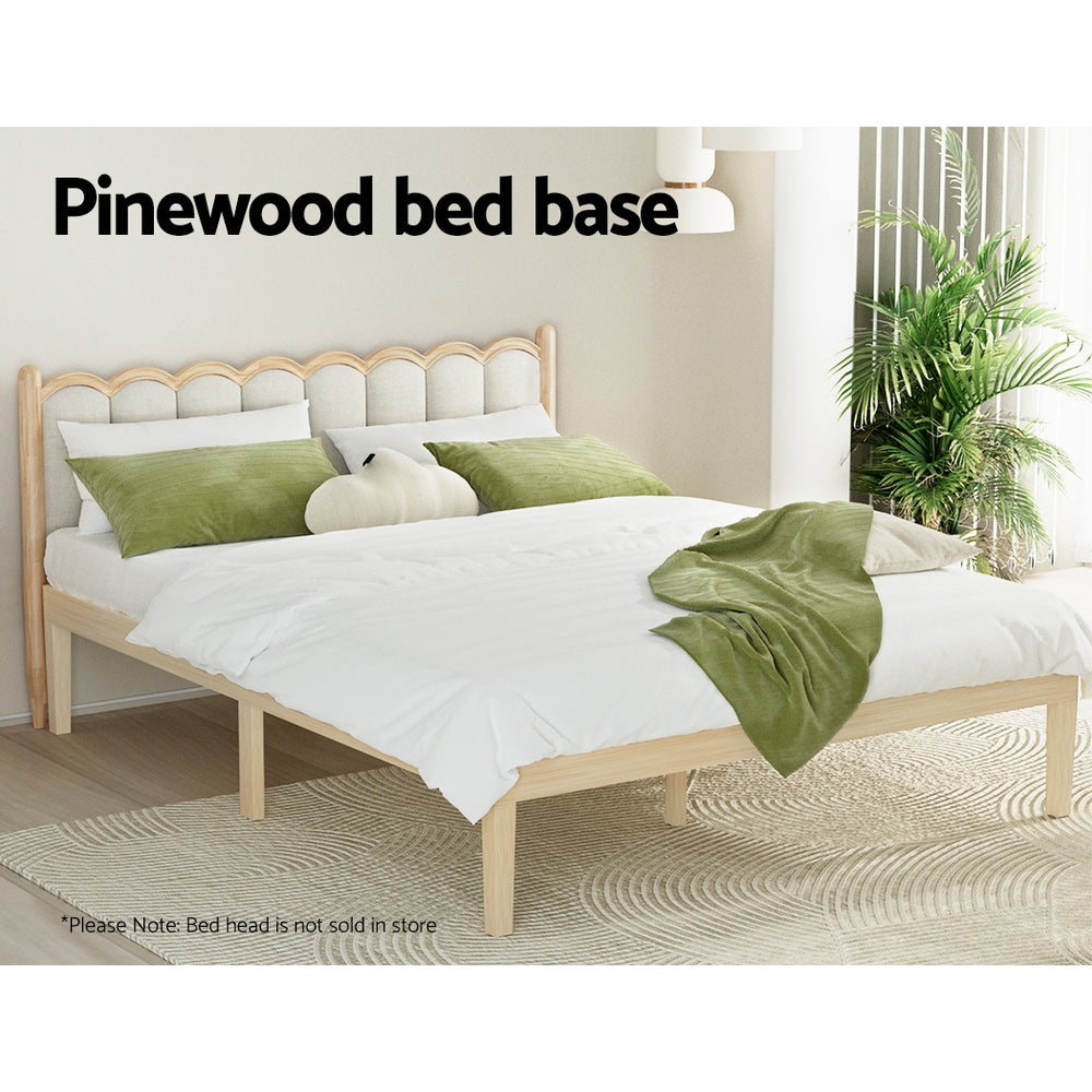 Korra Bed Frame Double Size Wooden Base Mattress Platform Timber Pine BRUNO