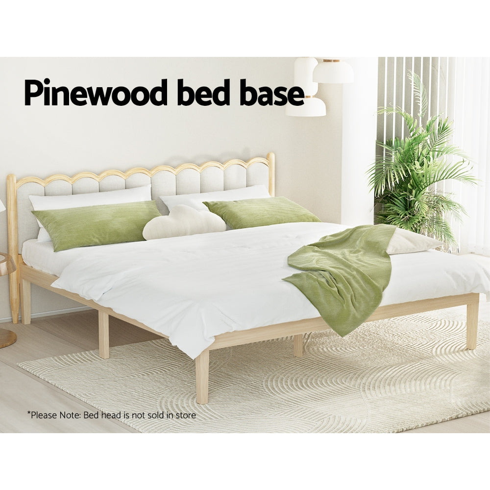 Korra Bed Frame King Size Wooden Base Mattress Platform Timber Pine BRUNO