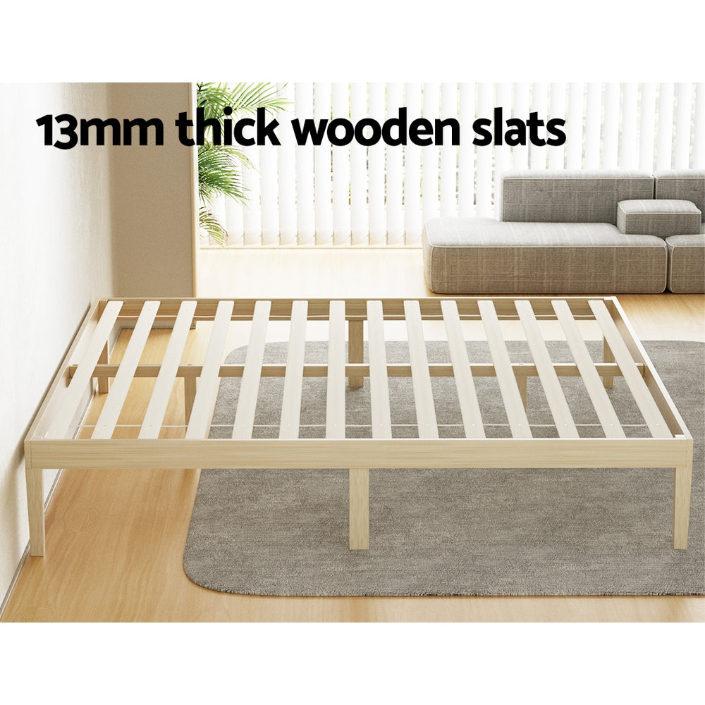 Korra Bed Frame King Size Wooden Base Mattress Platform Timber Pine BRUNO
