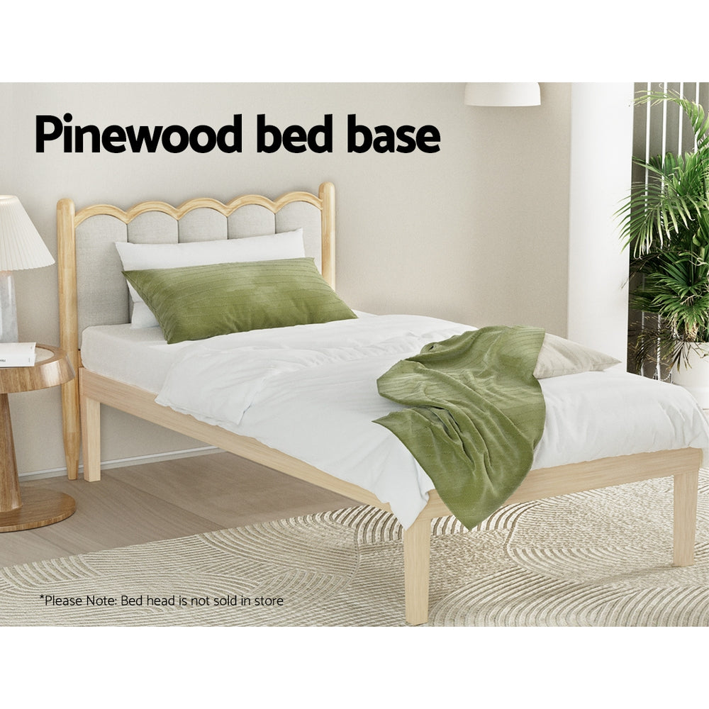 Korra Bed Frame Single Size Wooden Base Mattress Platform Timber Pine BRUNO