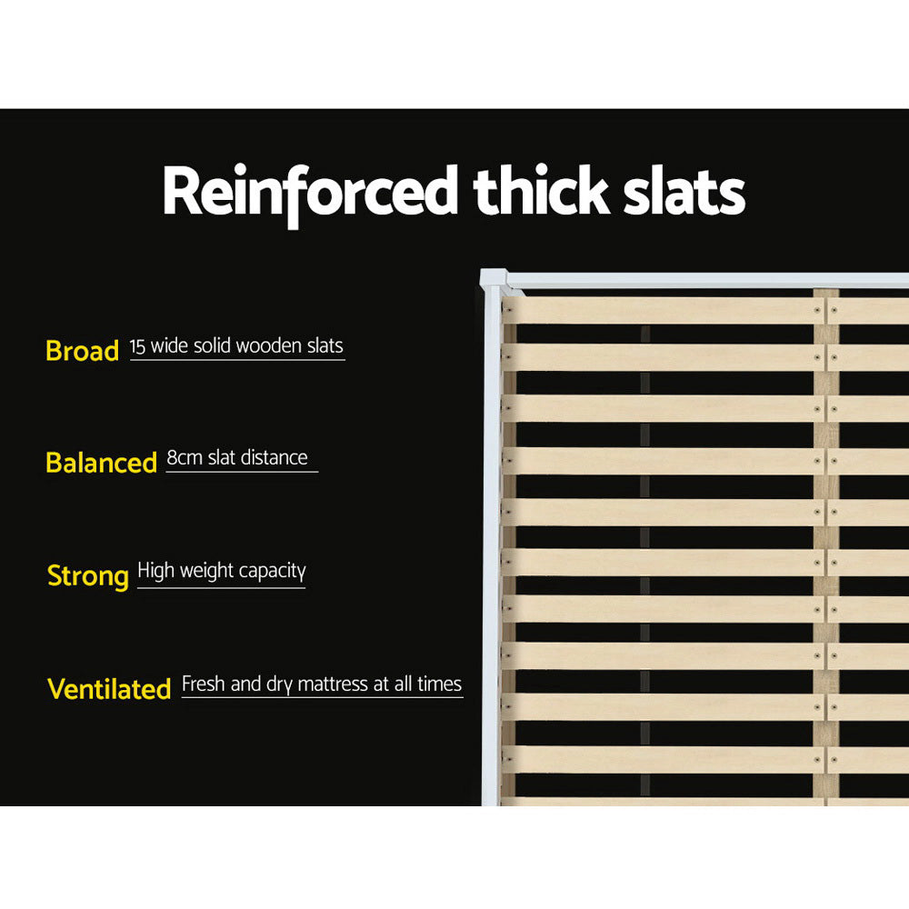 Korra Bed Frame Double Size Wooden White LEXI