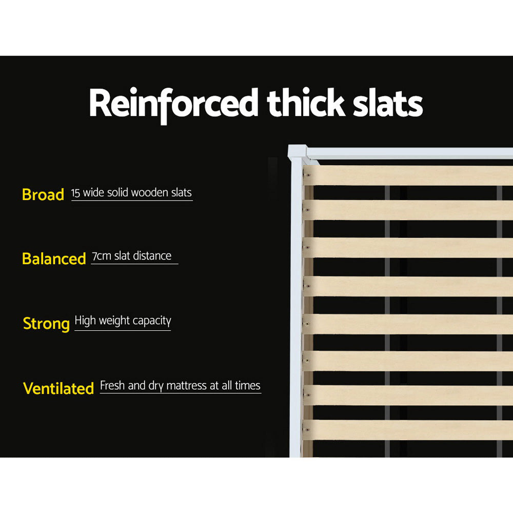 Korra Bed Frame King Single Size Wooden White LEXI