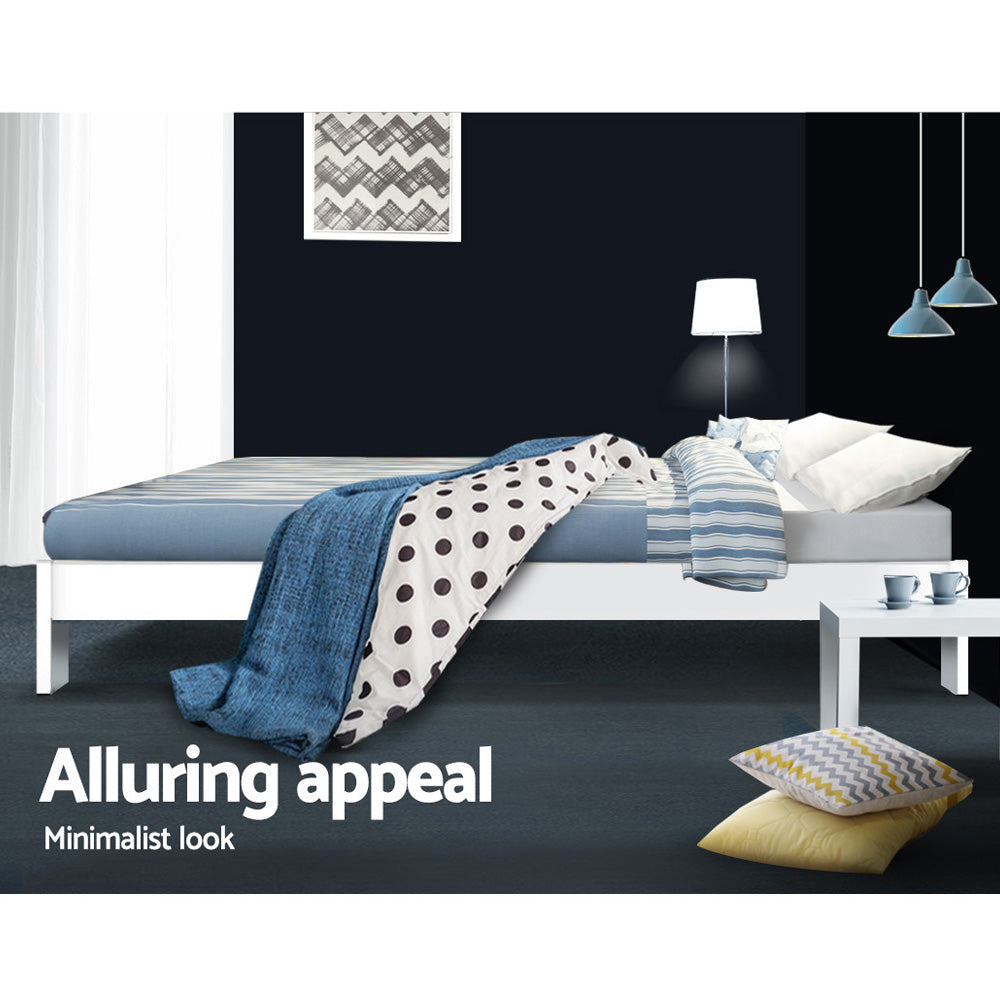 Korra Bed Frame Double Size Wooden White JADE