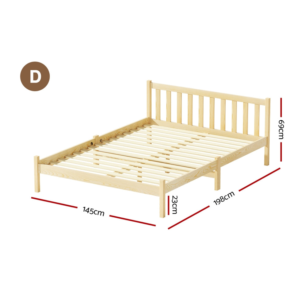 Korra Bed Frame Double Size Wooden Oak SOFIE