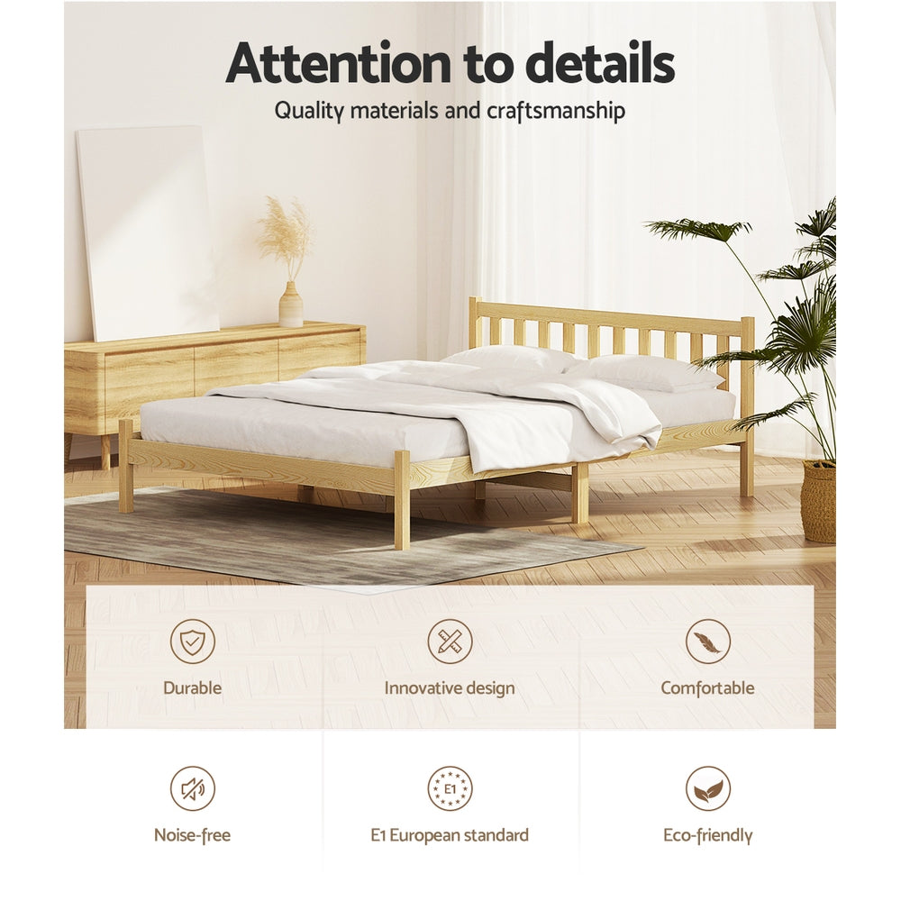 Korra Bed Frame Double Size Wooden Oak SOFIE