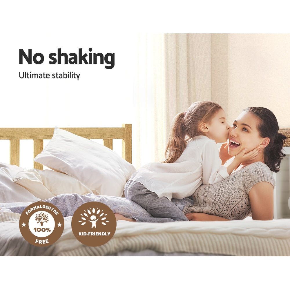 Korra Bed Frame Double Size Wooden Oak SOFIE