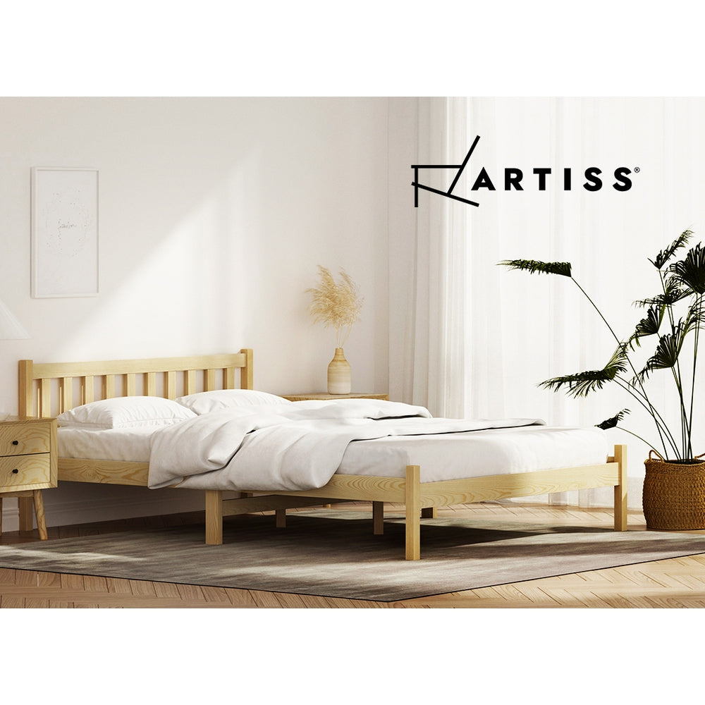 Korra Bed Frame Double Size Wooden Oak SOFIE