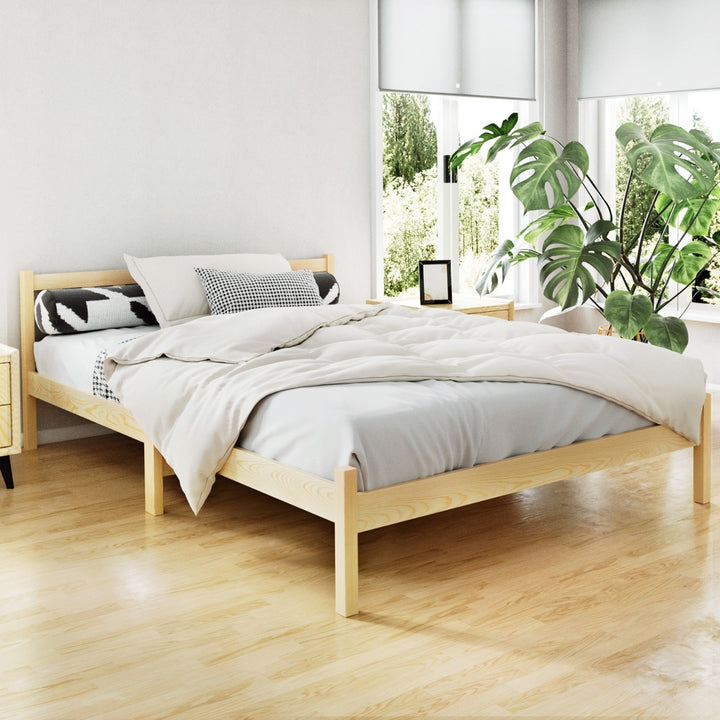 Korra Bed Frame Double Size Wooden Oak SOFIE