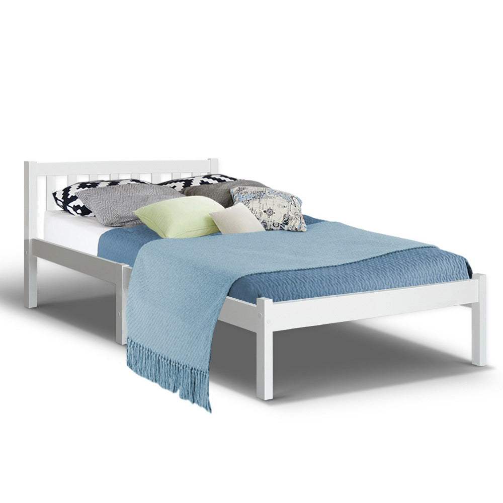 Korra Bed Frame King Single Size Wooden White SOFIE