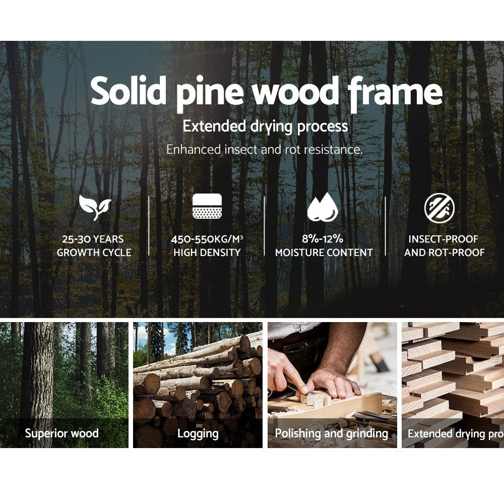 Korra Bed Frame King Single Size Wooden White SOFIE