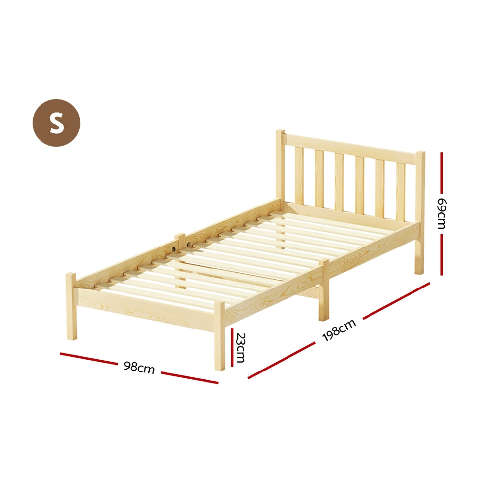 Korra Bed Frame Single Size Wooden Oak SOFIE