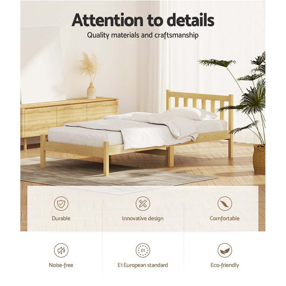 Korra Bed Frame Single Size Wooden Oak SOFIE