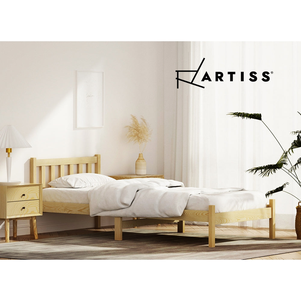 Korra Bed Frame Single Size Wooden Oak SOFIE