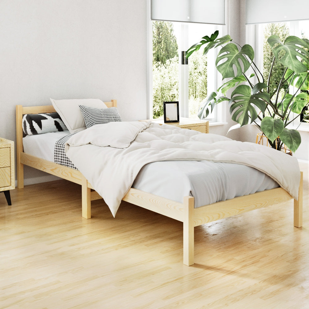 Korra Bed Frame Single Size Wooden Oak SOFIE